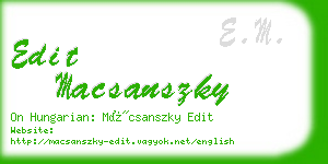 edit macsanszky business card